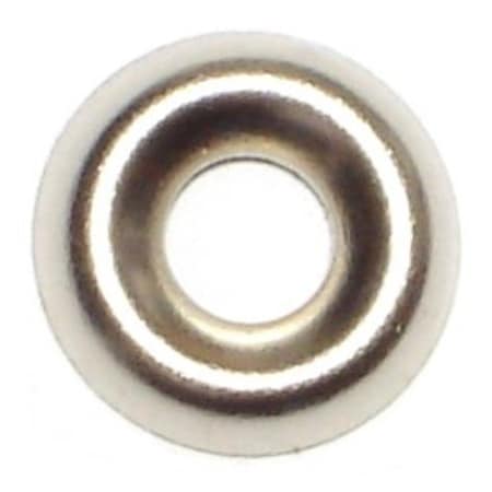 Midwest Fastener Countersunk Washer, Fits Bolt Size #6 , Brass Nickel Plated Finish, 100 PK 04005